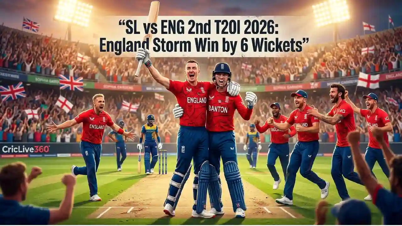SL vs ENG 2nd T20I 2026: England Storm Win by 6 Wickets