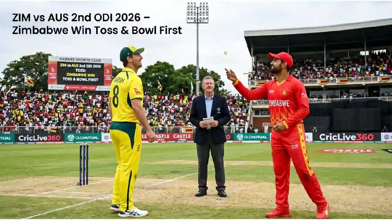 Travis Head celebrates his match-winning century as Australia defeat Zimbabwe in the second ODI in Harare.