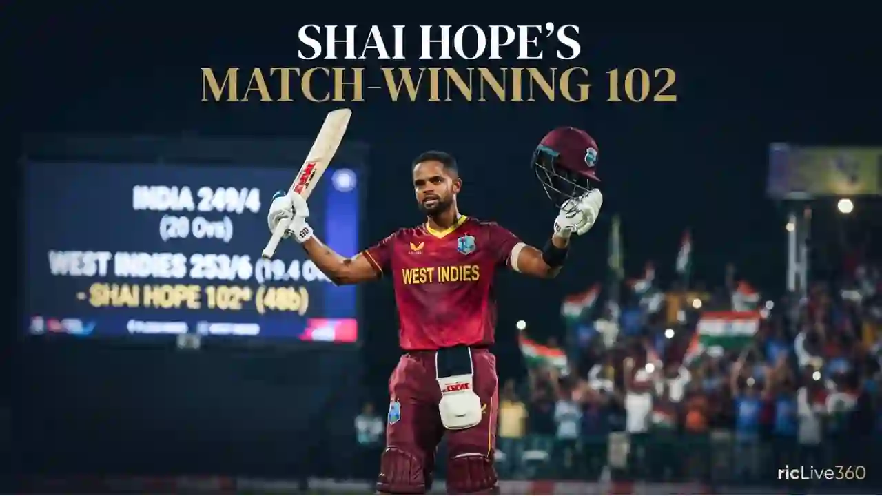 IND vs WI 2nd T20I 2026: Shai Hope's Century Seals Victory