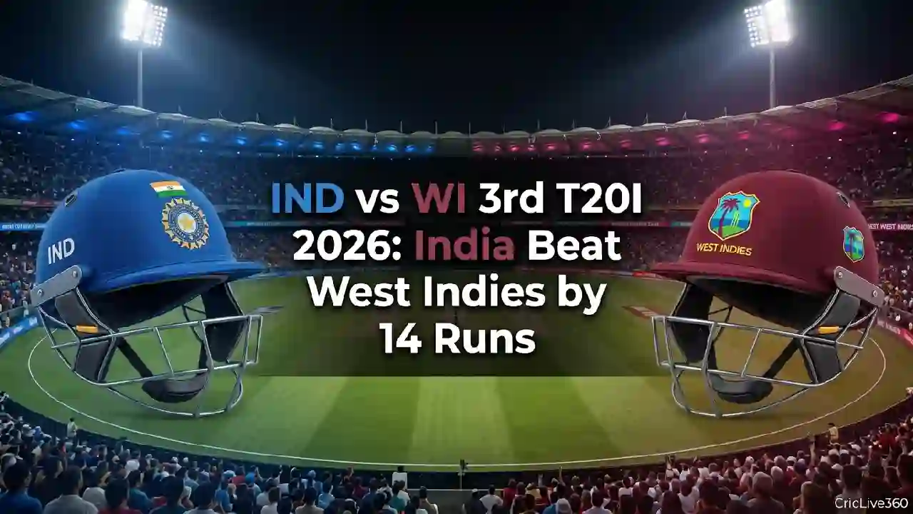 Abhishek Sharma celebrates his half-century in the IND vs WI 3rd T20I 2026.