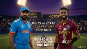 IND vs WI 2nd T20I 2026: Shai Hope's Century Seals Victory
