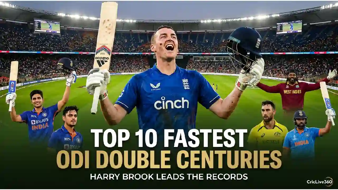 Harry Brook and leading ODI batters featured in the fastest double centuries in cricket history